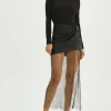 LAMARQUE Skirts | SALOME | Rhinestone Faux Leather Skirt Black