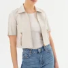 LAMARQUE Leather Jackets | SEVANA | Reversible Leather Jacket Winter White/Gold