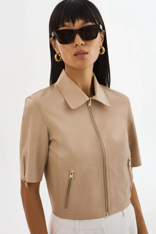LAMARQUE Leather Jackets | SEVANA | Reversible Leather Jacket Wheat/Gold