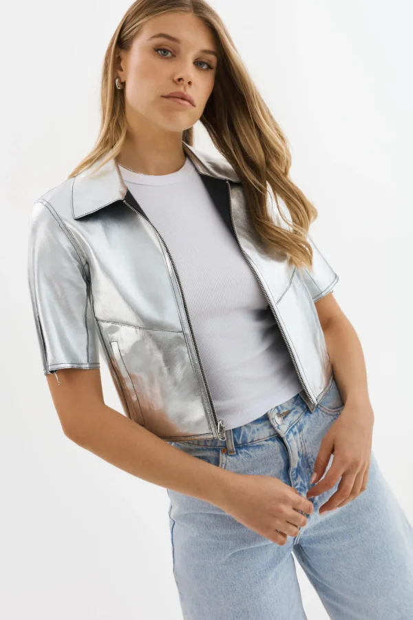 LAMARQUE Leather Jackets | SEVANA | Reversible Leather Jacket Black/Silver