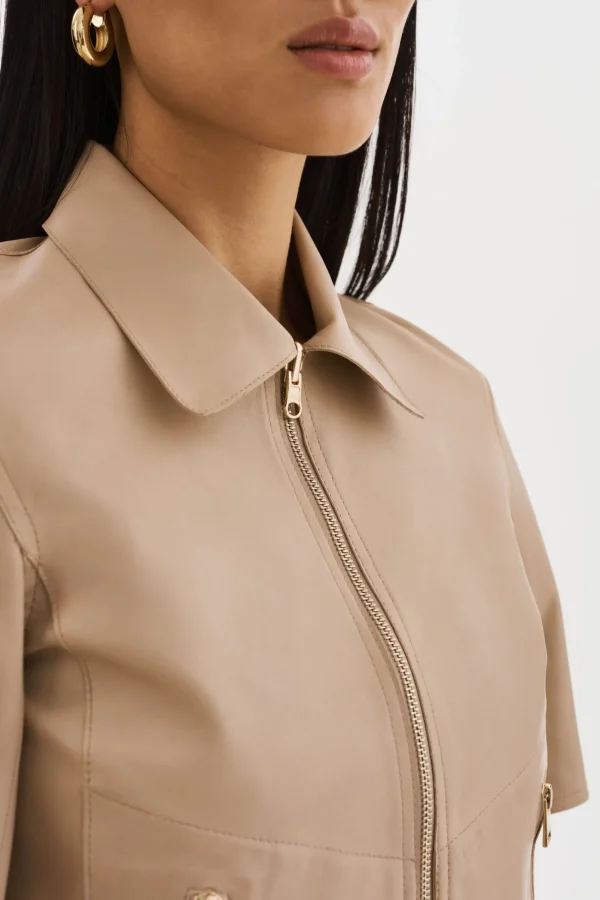 LAMARQUE Leather Jackets | SEVANA | Reversible Leather Jacket Wheat/Gold