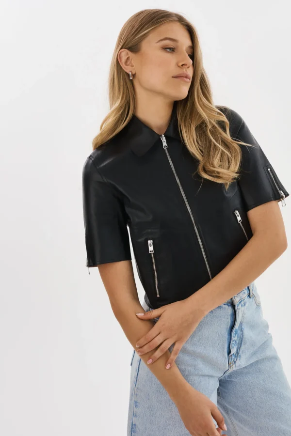 LAMARQUE Leather Jackets | SEVANA | Reversible Leather Jacket Black/Silver