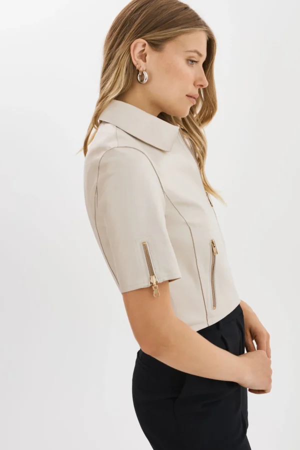 LAMARQUE Leather Jackets | SEVANA | Reversible Leather Jacket Bone/Gold