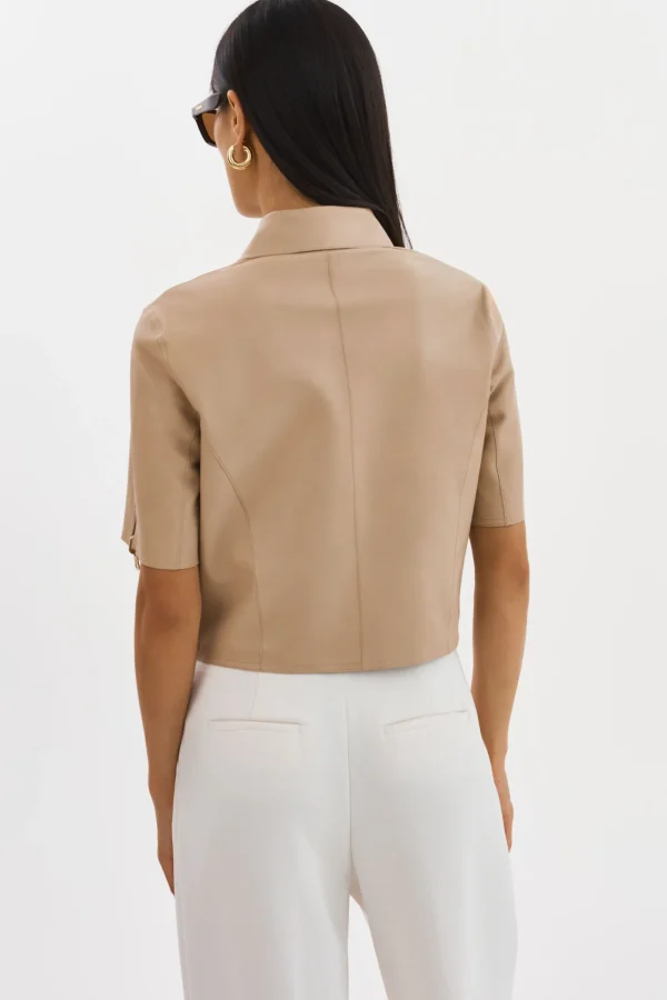 LAMARQUE Leather Jackets | SEVANA | Reversible Leather Jacket Wheat/Gold