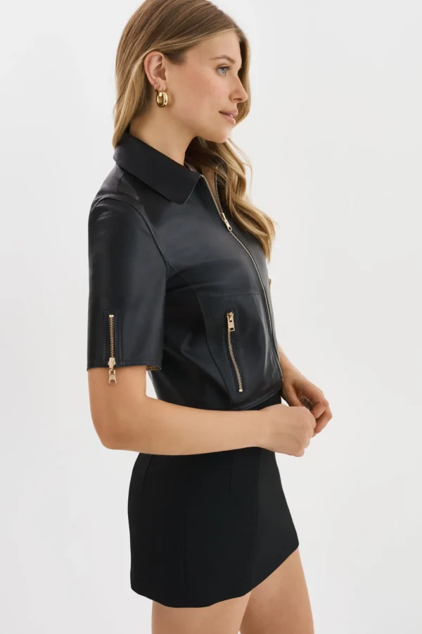 LAMARQUE Leather Jackets | SEVANA | Reversible Leather Jacket Black/Gold
