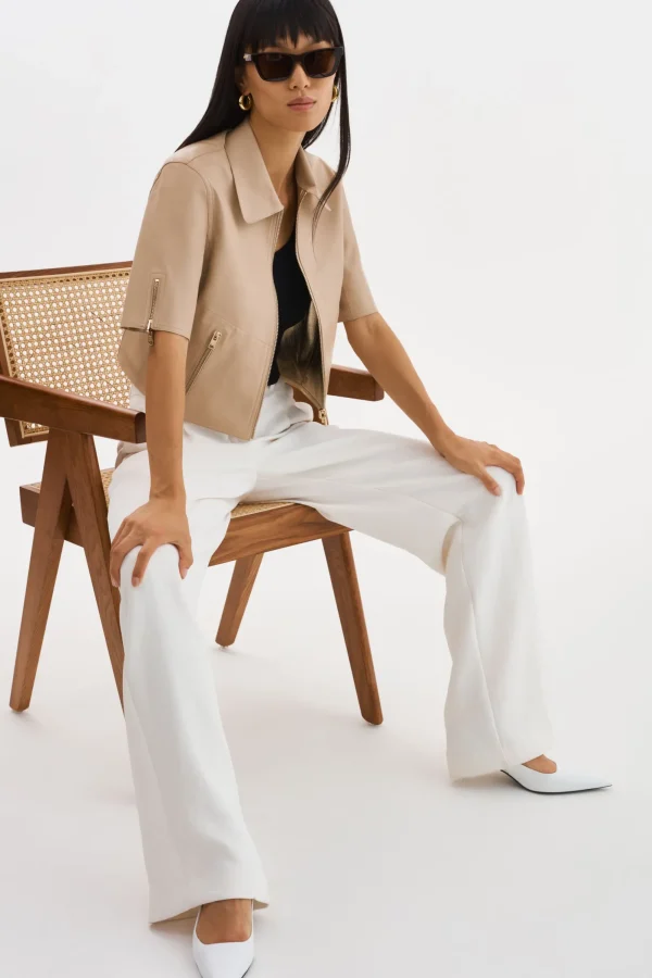 LAMARQUE Leather Jackets | SEVANA | Reversible Leather Jacket Wheat/Gold