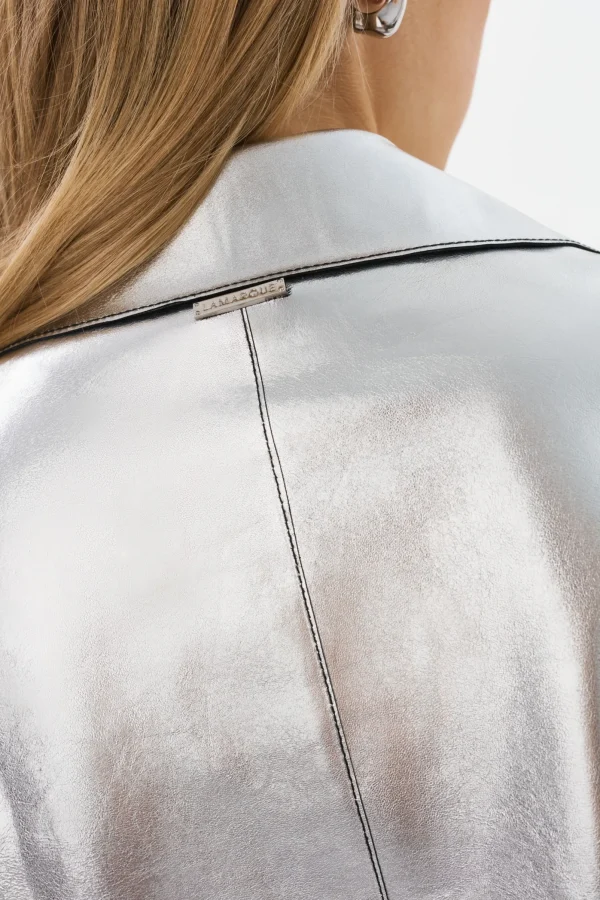 LAMARQUE Leather Jackets | SEVANA | Reversible Leather Jacket Black/Silver