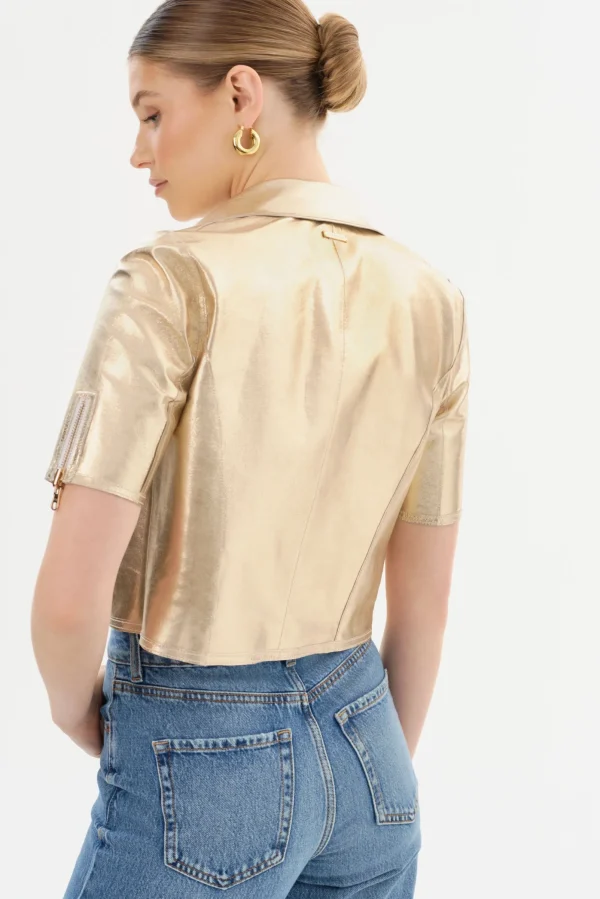LAMARQUE Leather Jackets | SEVANA | Reversible Leather Jacket Winter White/Gold