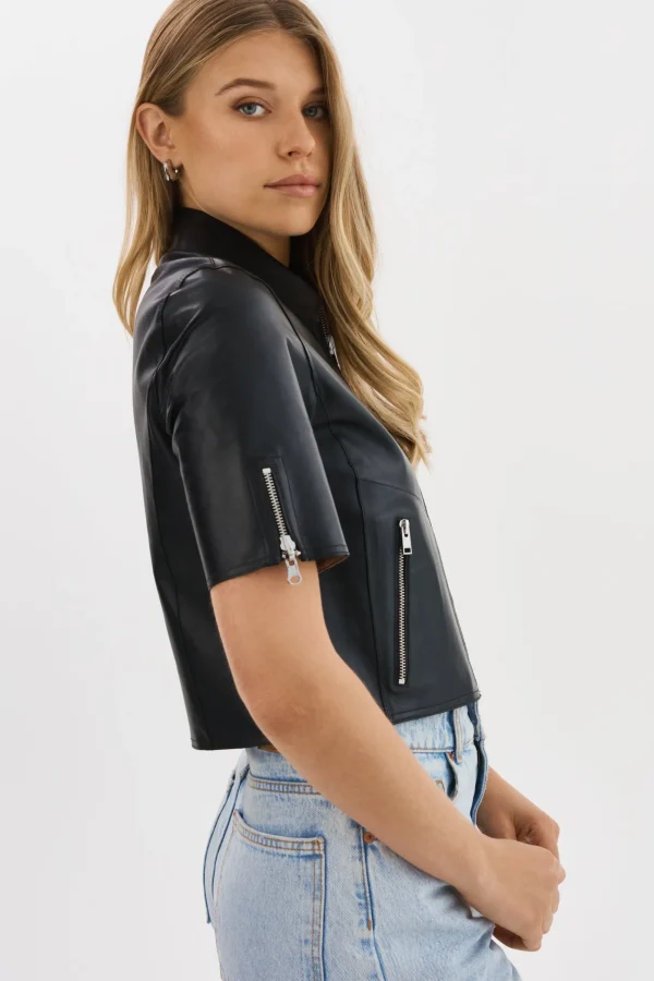 LAMARQUE Leather Jackets | SEVANA | Reversible Leather Jacket Black/Silver