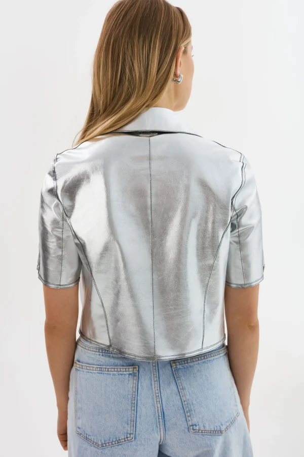 LAMARQUE Leather Jackets | SEVANA | Reversible Leather Jacket Black/Silver