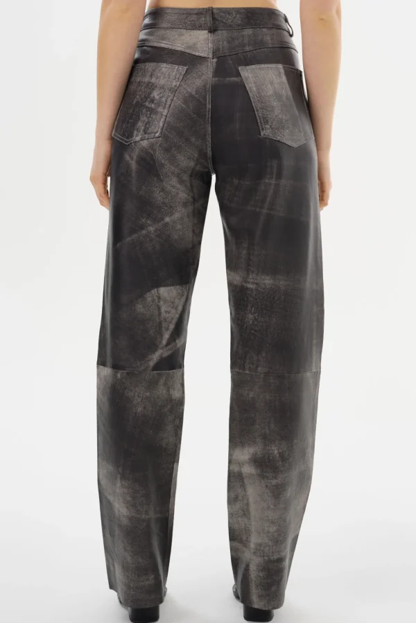 LAMARQUE Pants&Shorts | SHANNON | Leather Pants Fossil Grey