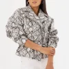 LAMARQUE Leather Jackets | SHELIA | Faux Leather Biker Jacket Python Print