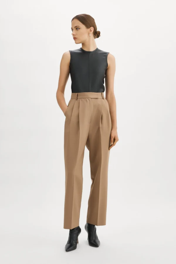 LAMARQUE Tops | SOFIA | Leather Shell Top Black