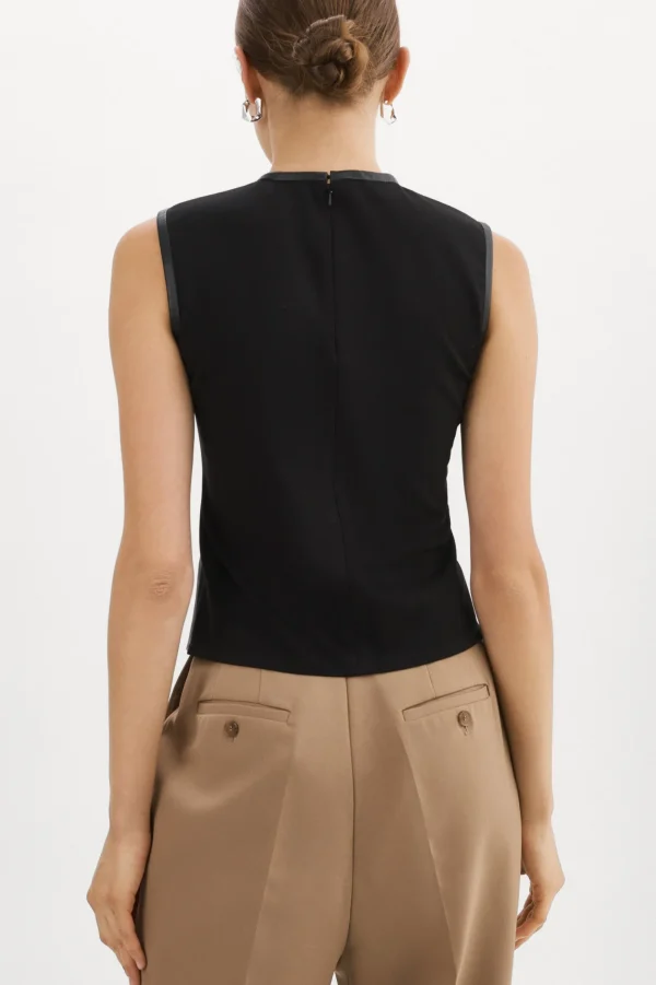 LAMARQUE Tops | SOFIA | Leather Shell Top Black