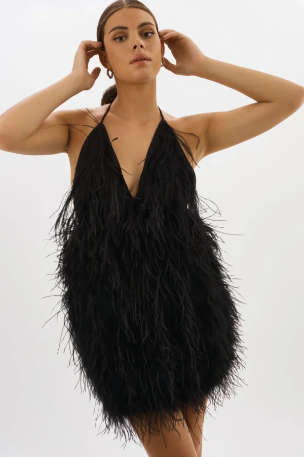 LAMARQUE Dresses | SOLVEIG | Feather Dress Black
