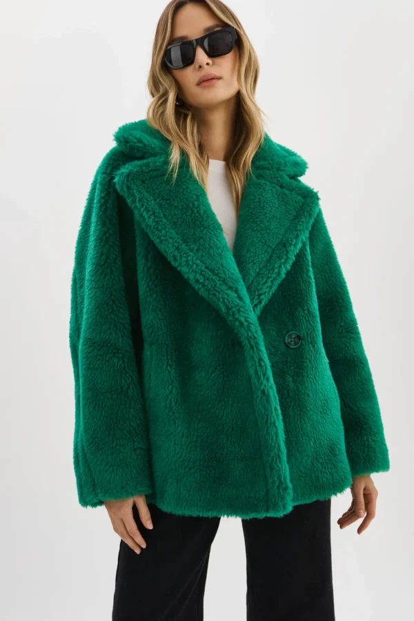 LAMARQUE Coats&Jackets | SOPHIE | Sherpa Jacket VIBRANT GREEN