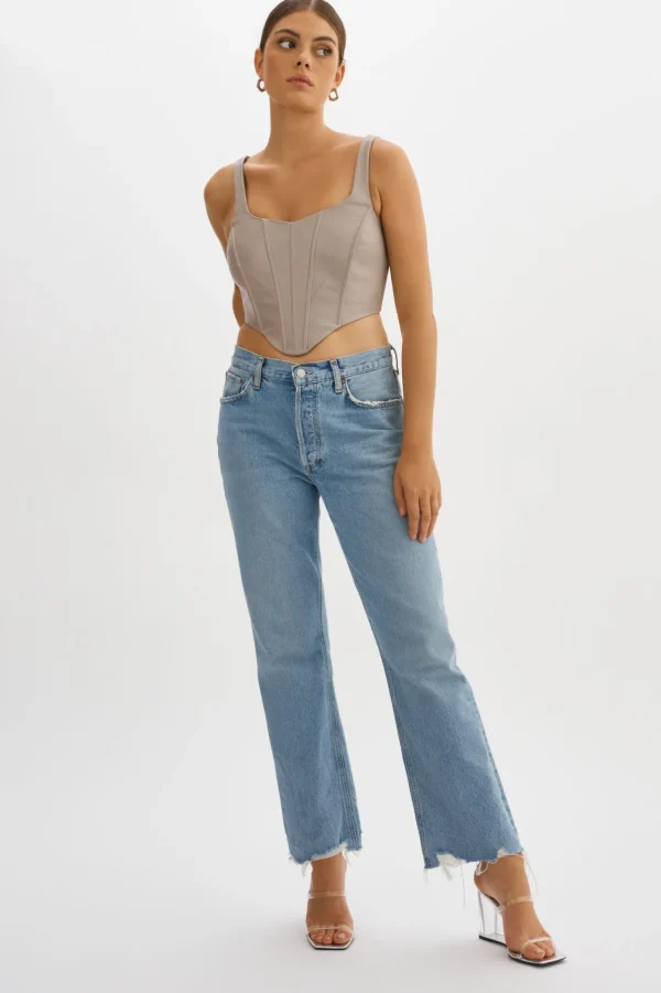 LAMARQUE Tops | TABIA | Leather Corset Top Stone 23