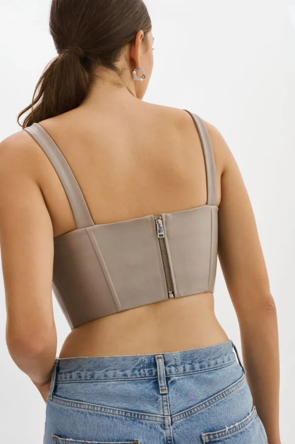 LAMARQUE Tops | TABIA | Leather Corset Top Stone 23
