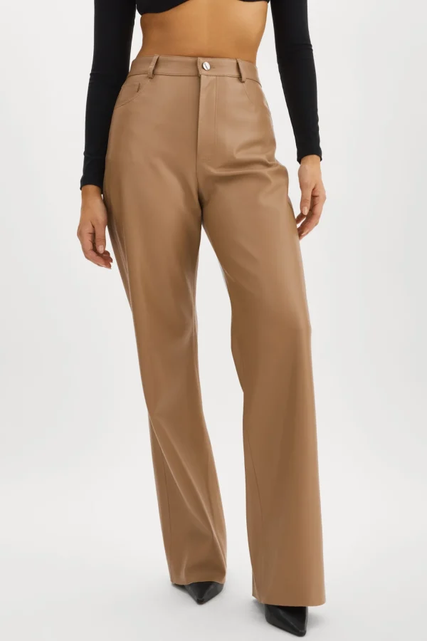 LAMARQUE Pants&Shorts | TAVI | Faux Leather Pants MOCHA