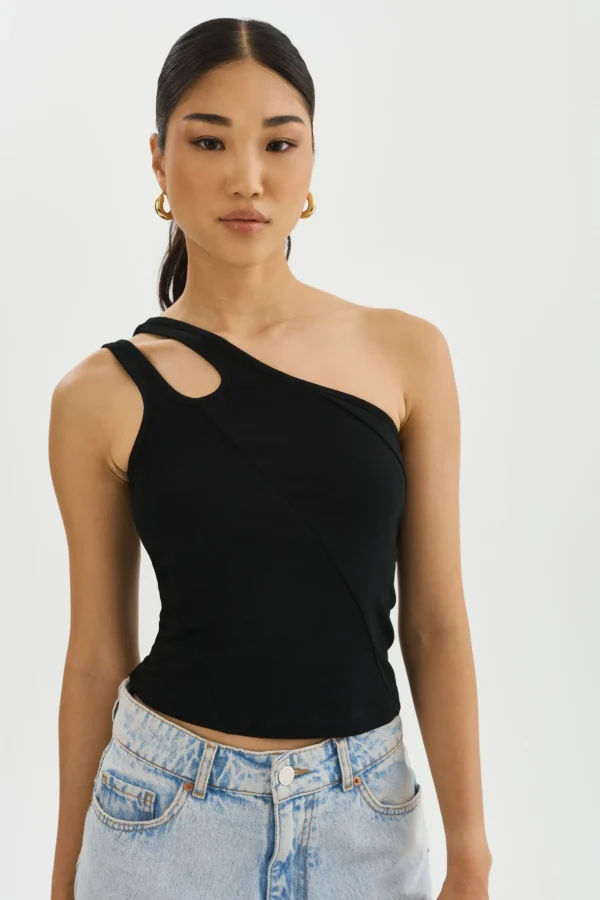 LAMARQUE Tops | TERRA | One Shoulder Top Black