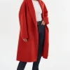 LAMARQUE Coats&Jackets | THARA | Shawl Collar Wool Coat Crimson