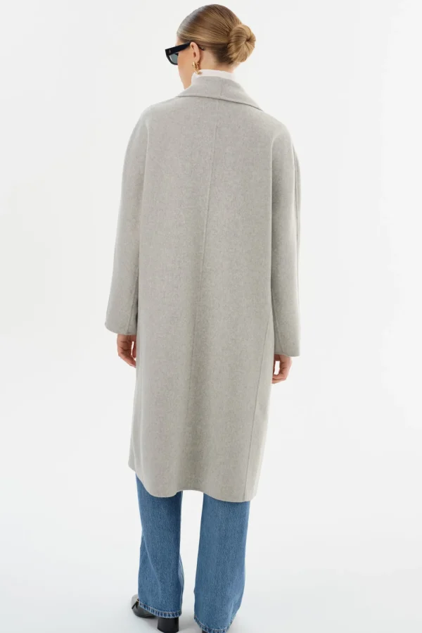 LAMARQUE Coats&Jackets | THARA | Shawl Collar Wool Coat Light Grey