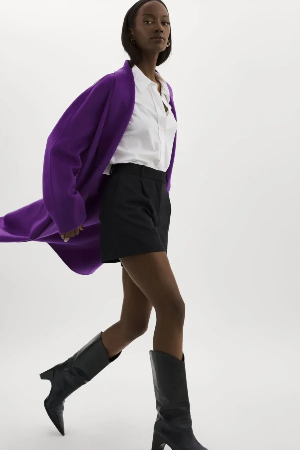 LAMARQUE Coats&Jackets | THARA | Shawl Collar Wool Coat VIOLET