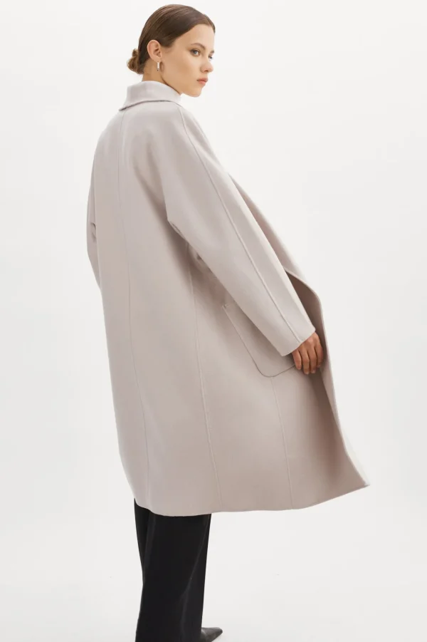 LAMARQUE Coats&Jackets | THARA | Shawl Collar Wool Coat Feather Grey