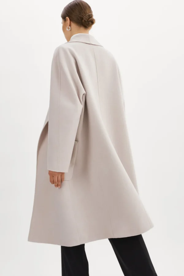 LAMARQUE Coats&Jackets | THARA | Shawl Collar Wool Coat Feather Grey