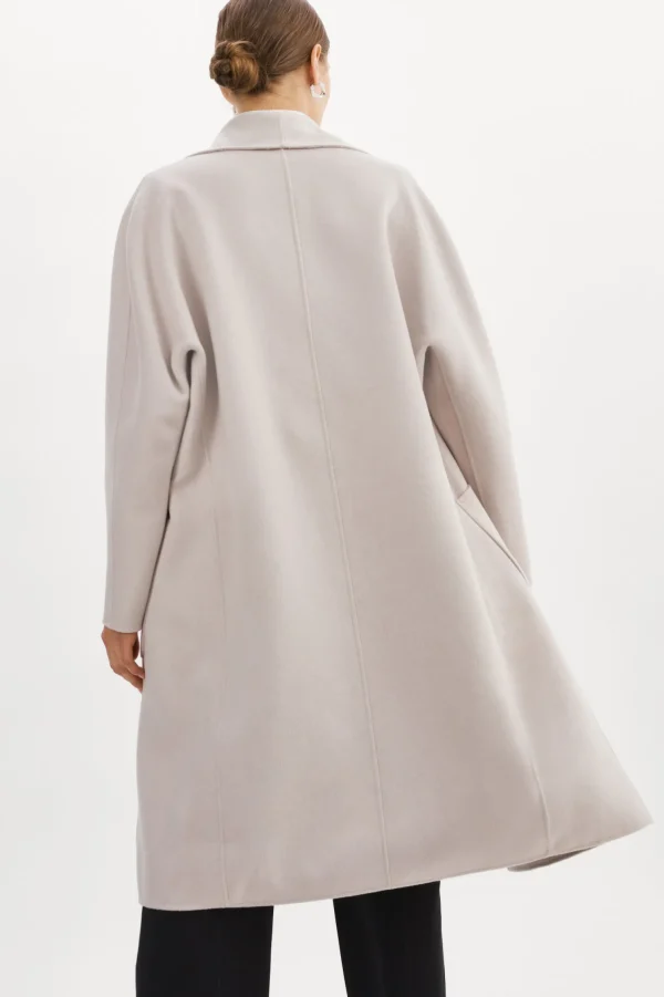 LAMARQUE Coats&Jackets | THARA | Shawl Collar Wool Coat Feather Grey