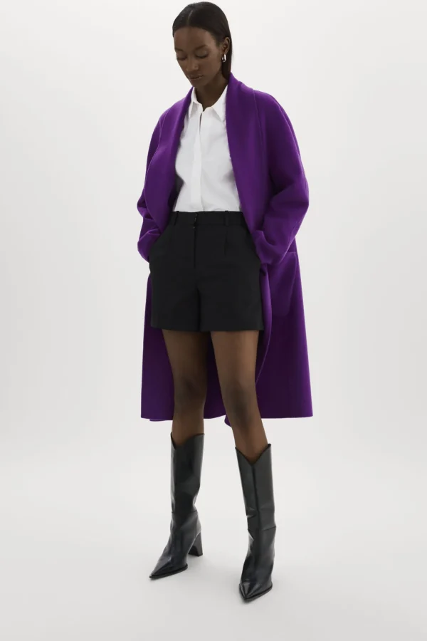 LAMARQUE Coats&Jackets | THARA | Shawl Collar Wool Coat VIOLET