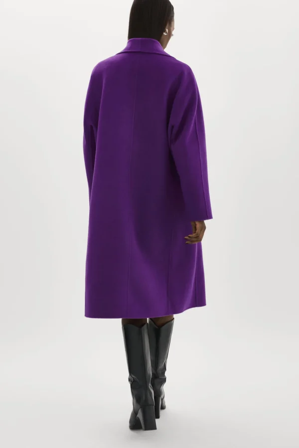 LAMARQUE Coats&Jackets | THARA | Shawl Collar Wool Coat VIOLET