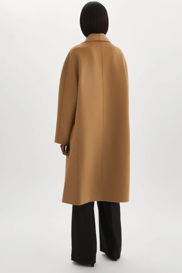 LAMARQUE Coats&Jackets | THARA | Shawl Collar Wool Coat Camel