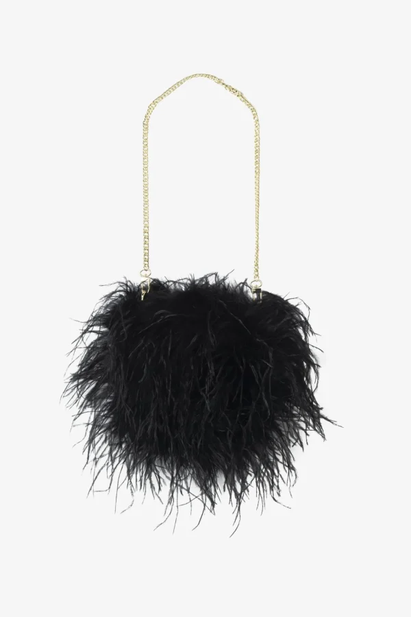LAMARQUE Accessories | TIARI | Feather Clutch Bag Black