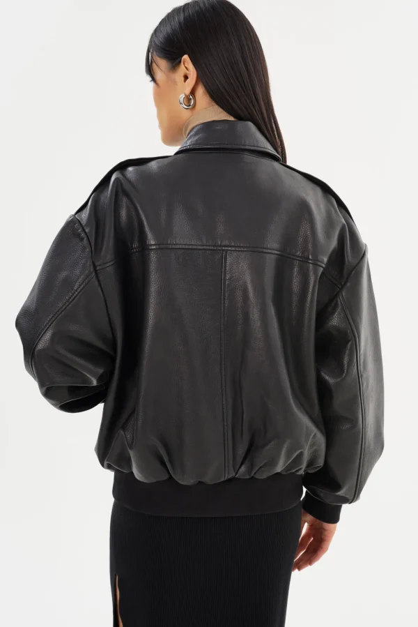 LAMARQUE Coats&Jackets | Leather Jackets | TREVANNA | Leather Bomber Jacket Black
