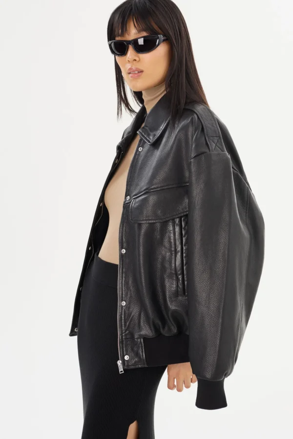 LAMARQUE Coats&Jackets | Leather Jackets | TREVANNA | Leather Bomber Jacket Black