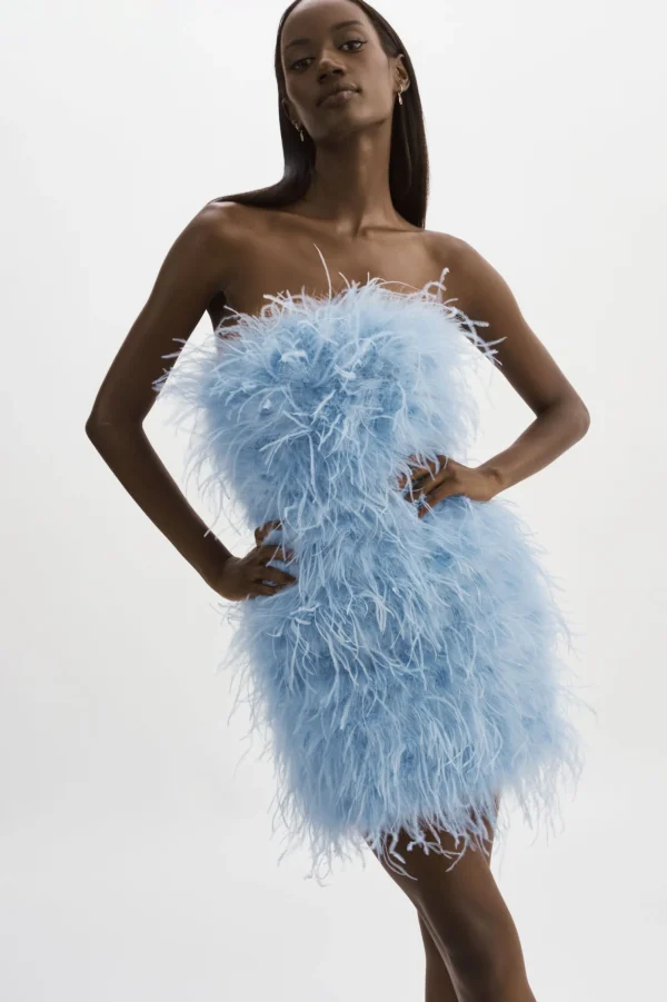 LAMARQUE Dresses | TRIANA | Feather Dress Powder blue