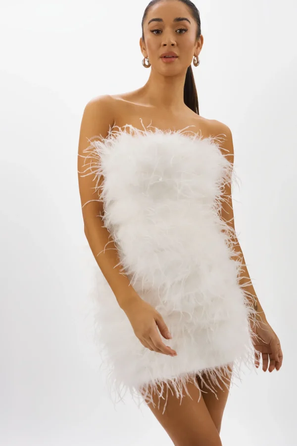 LAMARQUE Dresses | TRIANA | Feather Dress WHITE