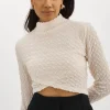 LAMARQUE Tops | VELMA | Crossover Long Sleeve Top Off White