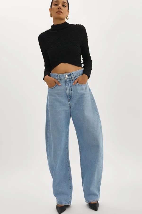 LAMARQUE Tops | VELMA | Crossover Long Sleeve Top Black
