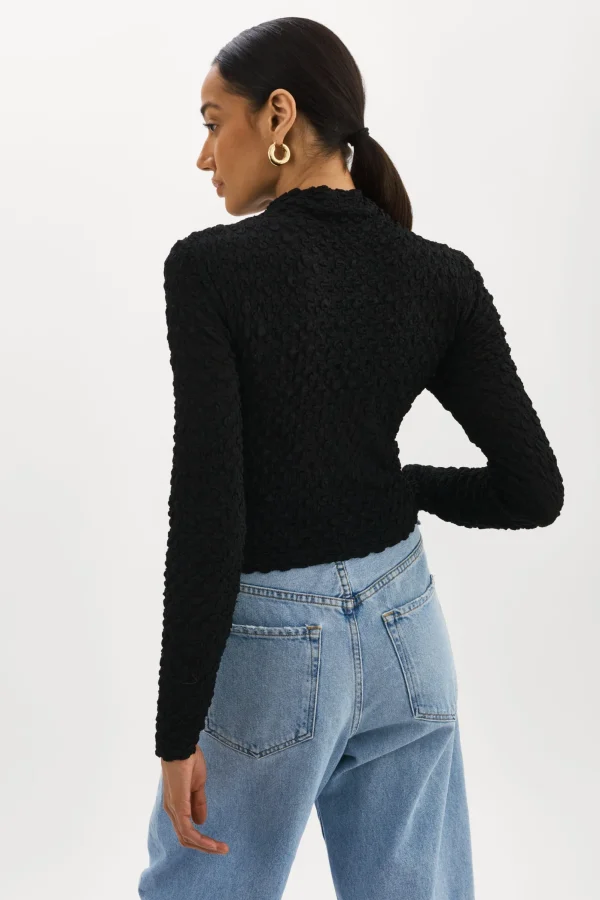 LAMARQUE Tops | VELMA | Crossover Long Sleeve Top Black