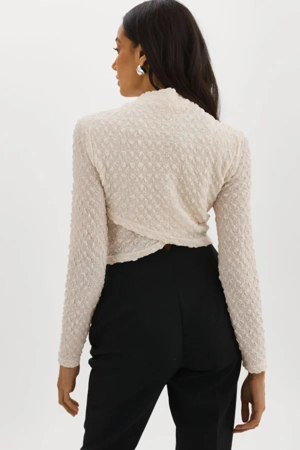 LAMARQUE Tops | VELMA | Crossover Long Sleeve Top Off White