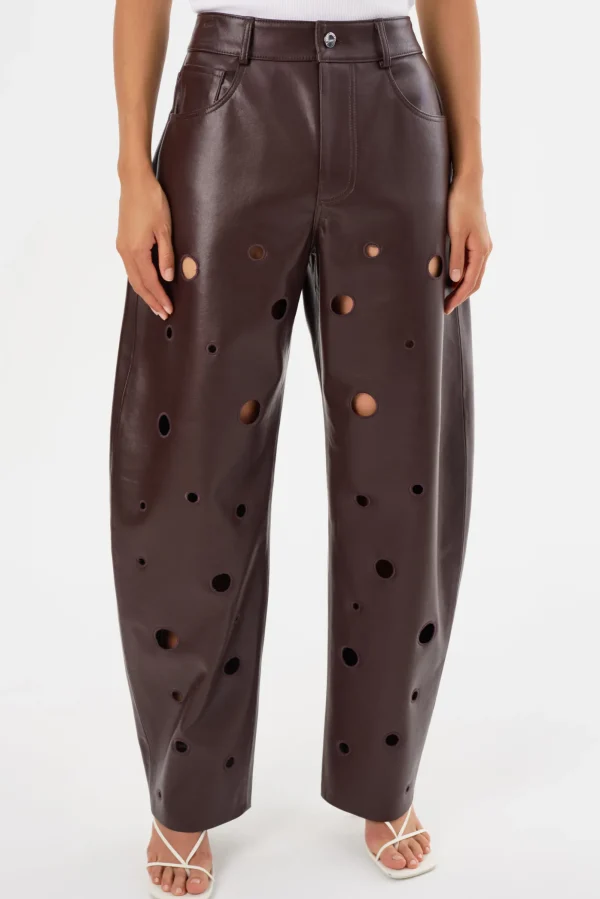 LAMARQUE Pants&Shorts | VENTANA | Recycled Leather Pants Mahogany