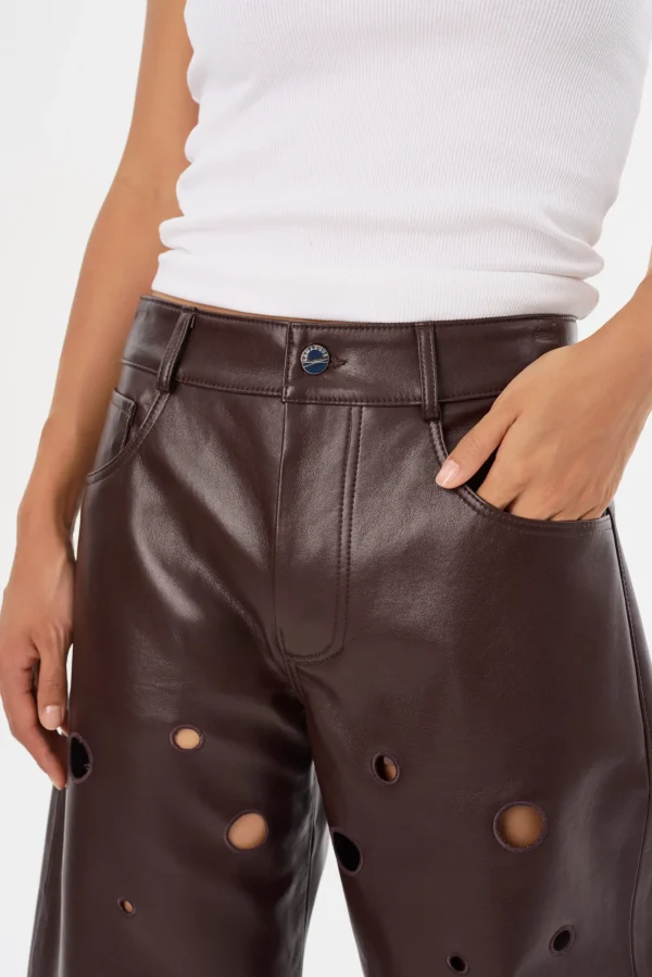 LAMARQUE Pants&Shorts | VENTANA | Recycled Leather Pants Mahogany