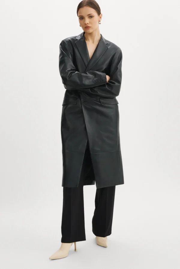 LAMARQUE Coats&Jackets | WILHELMINA | Leather Trench Black