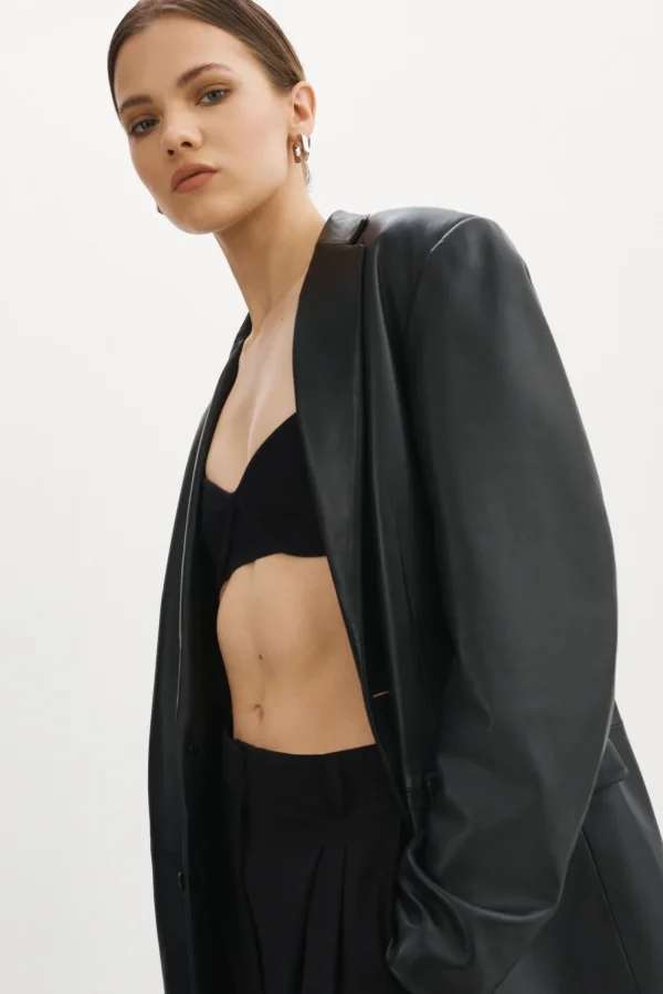 LAMARQUE Coats&Jackets | WILHELMINA | Leather Trench Black