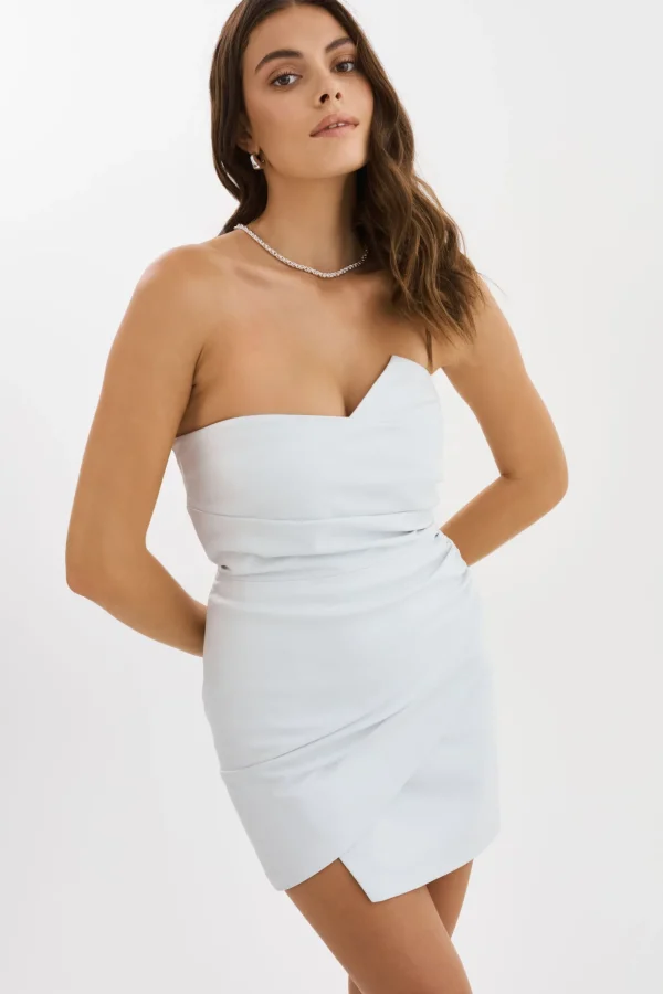 LAMARQUE Dresses | XANDRA | Strapless Leather Dress White