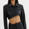 LAMARQUE Leather Jackets | XANDY | Cropped Leather Jacket Black