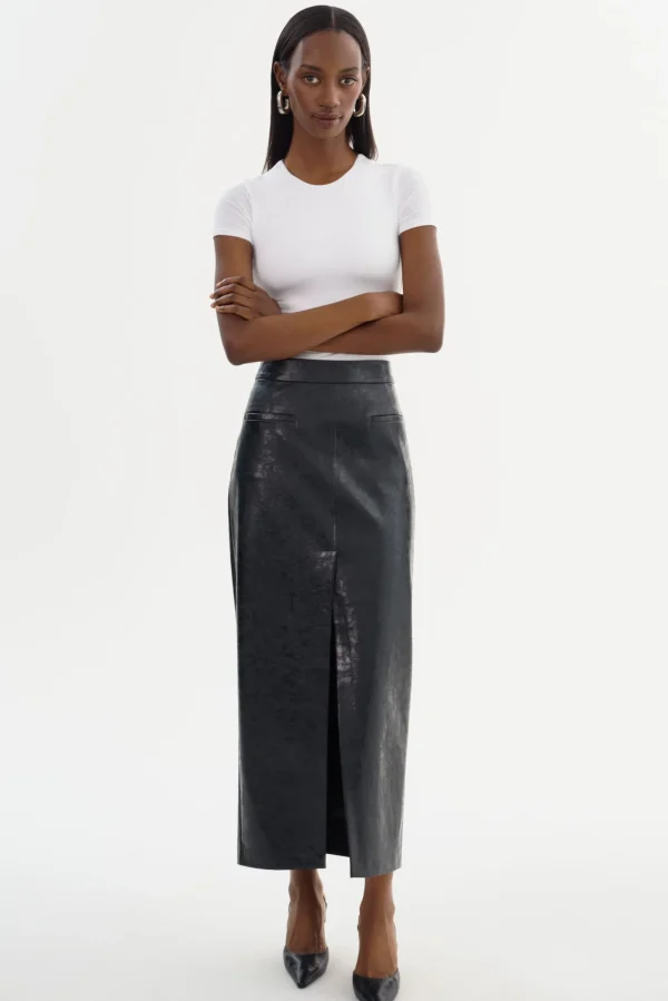 LAMARQUE Skirts | YVETTE | Faux Leather Maxi Skirt Black