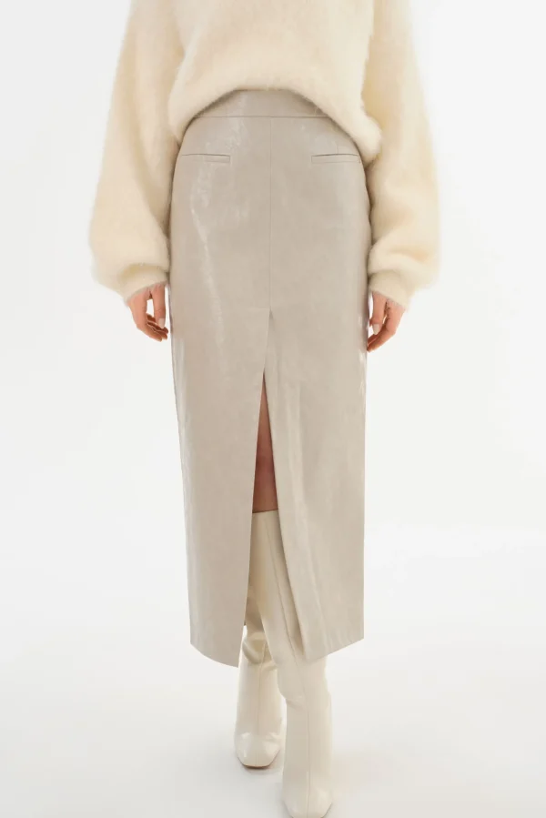 LAMARQUE Skirts | YVETTE | Faux Leather Maxi Skirt Clay